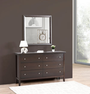 English Elm Primo G1300-M Mirror Espresso Finish 36"x36" — Durable Wood Veneer Frame, Low Distortion Glass Elegance B078107966