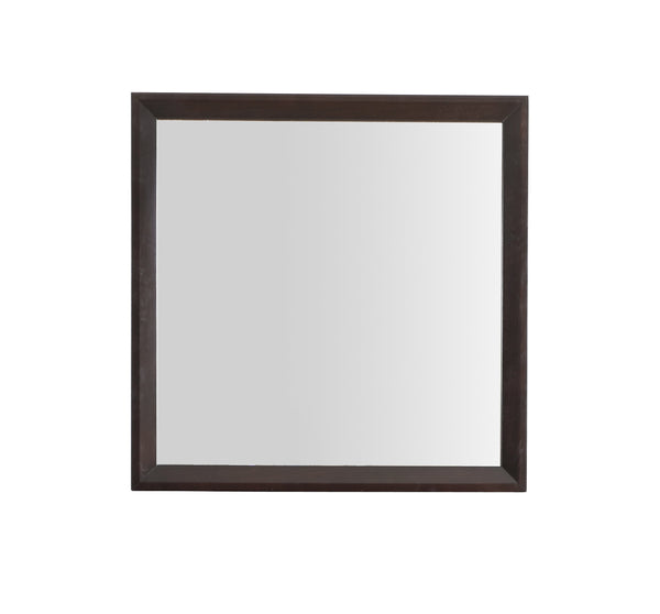English Elm Primo G1300-M Mirror Espresso Finish 36"x36" — Durable Wood Veneer Frame, Low Distortion Glass Elegance B078107966