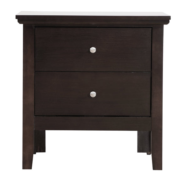 English Elm Chic Espresso Nightstand with Two Storage Drawers, Durable Particle Board, Sleek Transitional Style B078112144