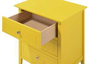 English Elm Modern Yellow Nightstand Durable Particle Board 25"H x19"W x15"D Bright Modern Accent, No Assembly Needed B078107967