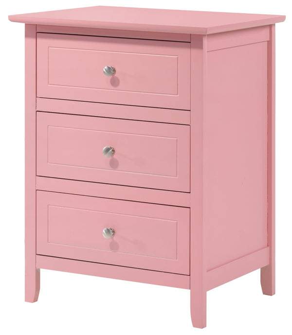 English Elm Charming Pink Nightstand 25"H Compact No-Assembly Modern Particle Board Sturdy Bright Accent Piece B078107970