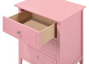 English Elm Charming Pink Nightstand 25"H Compact No-Assembly Modern Particle Board Sturdy Bright Accent Piece B078107970