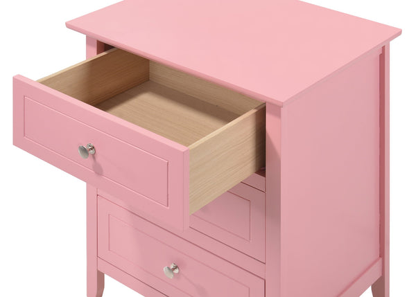 English Elm Charming Pink Nightstand 25"H Compact No-Assembly Modern Particle Board Sturdy Bright Accent Piece B078107970
