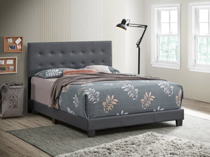 English Elm Stylish Velvet-Accented Queen Bed with Channel Tufting, Sturdy Wood Slats & Modern Timeless Design DARK GREY 5.5 L x 60 W x 25 H B078107974