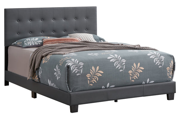 English Elm Stylish Velvet-Accented Queen Bed with Channel Tufting, Sturdy Wood Slats & Modern Timeless Design DARK GREY 5.5 L x 60 W x 25 H B078107974