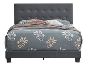 English Elm Stylish Velvet-Accented Queen Bed with Channel Tufting, Sturdy Wood Slats & Modern Timeless Design DARK GREY 5.5 L x 60 W x 25 H B078107974