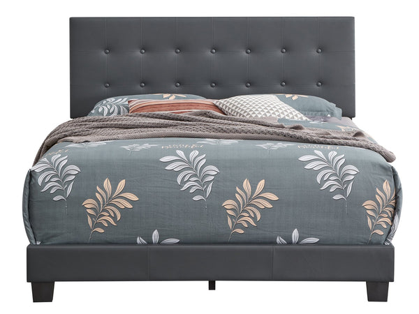 English Elm Stylish Velvet-Accented Queen Bed with Channel Tufting, Sturdy Wood Slats & Modern Timeless Design DARK GREY 5.5 L x 60 W x 25 H B078107974