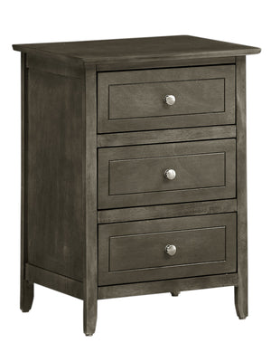 English Elm Sophisticated Gray Transitional Nightstand with 3 Drawers, Compact 25"H x19"W x15"D, Durable Blend B078107979