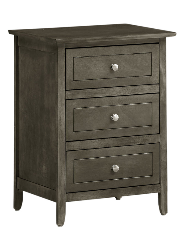 English Elm Sophisticated Gray Transitional Nightstand with 3 Drawers, Compact 25"H x19"W x15"D, Durable Blend B078107979
