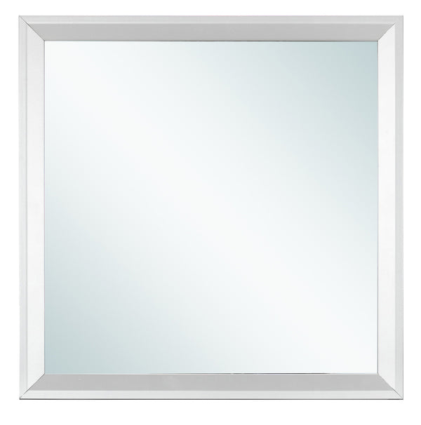 English Elm Primo Silver Champagne Wall Mirror 36"x36" Low-Distortion Glass, Wood Veneer Frame for Modern Décor Champagne 38.5 L x 39.5 W x 3.5 H B078112157