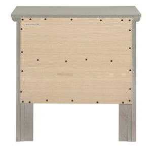 English Elm Elegant Silver Nightstand with Two Drawers, 24"H Compact Accent Table, Assembly-Free, Sleek Finish Champagne 19 L x 28 W x 26 H B078107983