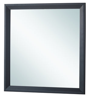 English Elm Primo Silver Champagne Wall Mirror 36"x36" Low-Distortion Glass, Wood Veneer Frame for Modern Décor Black 38.5 L x 39.5 W x 3.5 H B078112160