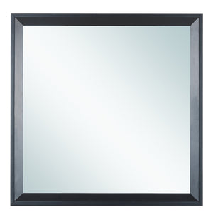 English Elm Primo Silver Champagne Wall Mirror 36"x36" Low-Distortion Glass, Wood Veneer Frame for Modern Décor Black 38.5 L x 39.5 W x 3.5 H B078112160