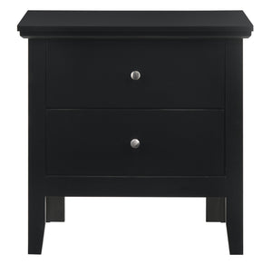 English Elm Stylish Black Nightstand with Two Spacious Drawers, Compact 24"H x 24"W x 16"D, Sturdy Elegant Finish B078107986