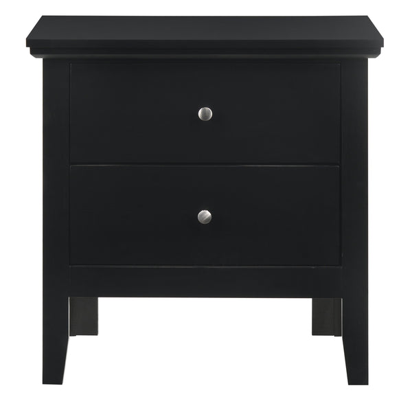 English Elm Stylish Black Nightstand with Two Spacious Drawers, Compact 24"H x 24"W x 16"D, Sturdy Elegant Finish B078107986
