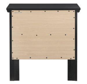 English Elm Stylish Black Nightstand with Two Spacious Drawers, Compact 24"H x 24"W x 16"D, Sturdy Elegant Finish B078107986