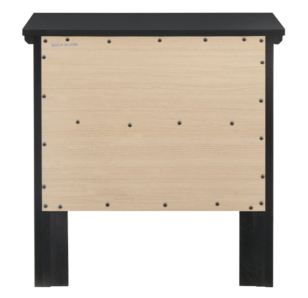 English Elm Stylish Black Nightstand with Two Spacious Drawers, Compact 24"H x 24"W x 16"D, Sturdy Elegant Finish B078107986