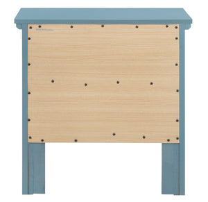 English Elm Teal Transitional Nightstand 24"H x24"W x16"D — Vivid Teal Finish, 2 Drawers, No Assembly Needed B078107988
