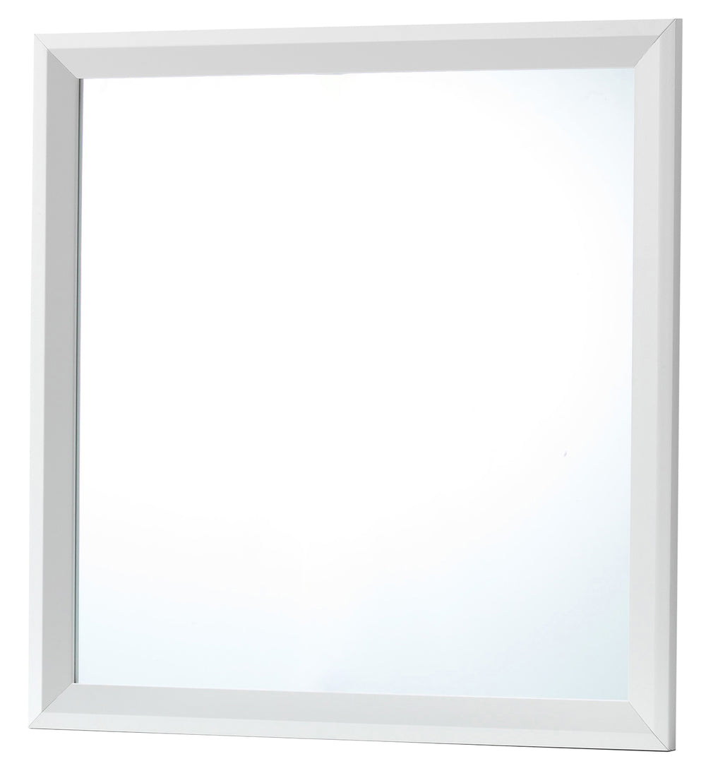 English Elm Primo Silver Champagne Wall Mirror 36"x36" Low-Distortion Glass, Wood Veneer Frame for Modern Décor White 38.5 L x 39.5 W x 3.5 H B078112163