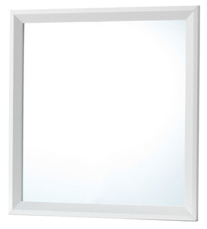 English Elm Primo Silver Champagne Wall Mirror 36"x36" Low-Distortion Glass, Wood Veneer Frame for Modern Décor White 38.5 L x 39.5 W x 3.5 H B078112163