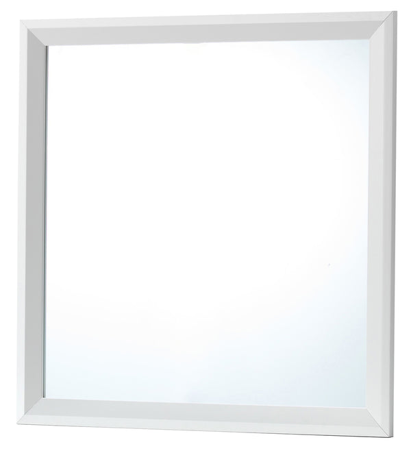 English Elm Primo Silver Champagne Wall Mirror 36"x36" Low-Distortion Glass, Wood Veneer Frame for Modern Décor White 38.5 L x 39.5 W x 3.5 H B078112163