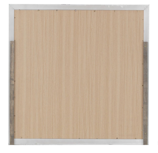 English Elm Primo Silver Champagne Wall Mirror 36"x36" Low-Distortion Glass, Wood Veneer Frame for Modern Décor White 38.5 L x 39.5 W x 3.5 H B078112163