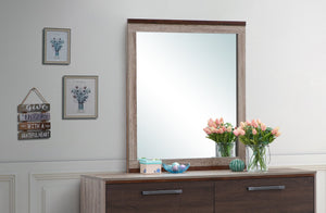 English Elm Magnolia Two-Tone G1400-M Mirror Gray/Brown – Rustic Wood Grain Frame, Low-Distortion Glass, Durable Finish B078107997