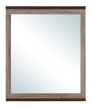 English Elm Magnolia Two-Tone G1400-M Mirror Gray/Brown – Rustic Wood Grain Frame, Low-Distortion Glass, Durable Finish B078107997