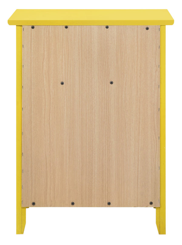 English Elm Vibrant Yellow Nightstand with Drawer 25"H x19"W x15"D — Bright Ready-to-Use Accent for Small Spaces B078108005