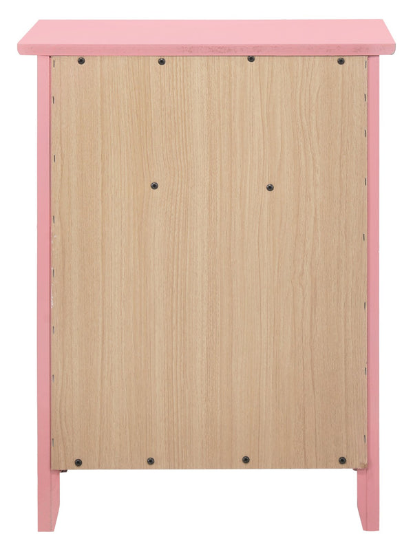 English Elm Charming Pink Nightstand with Drawer & Door, 25"H x19"W x15"D, No Assembly, Durable Casual Accent B078108015