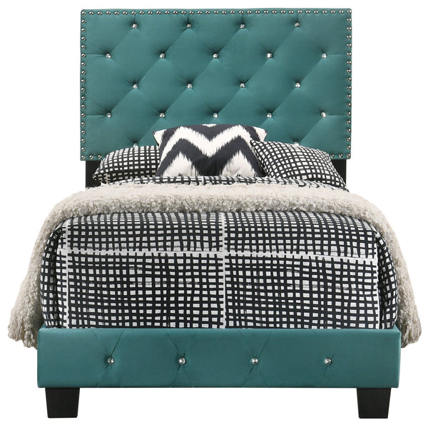 English Elm Charming Velvet Twin Bed with Hidden Storage Drawers, Casual Solid Frame, Easy Assembly Comfort Green 24.6 L x 44 W x 5.5 H B078108017