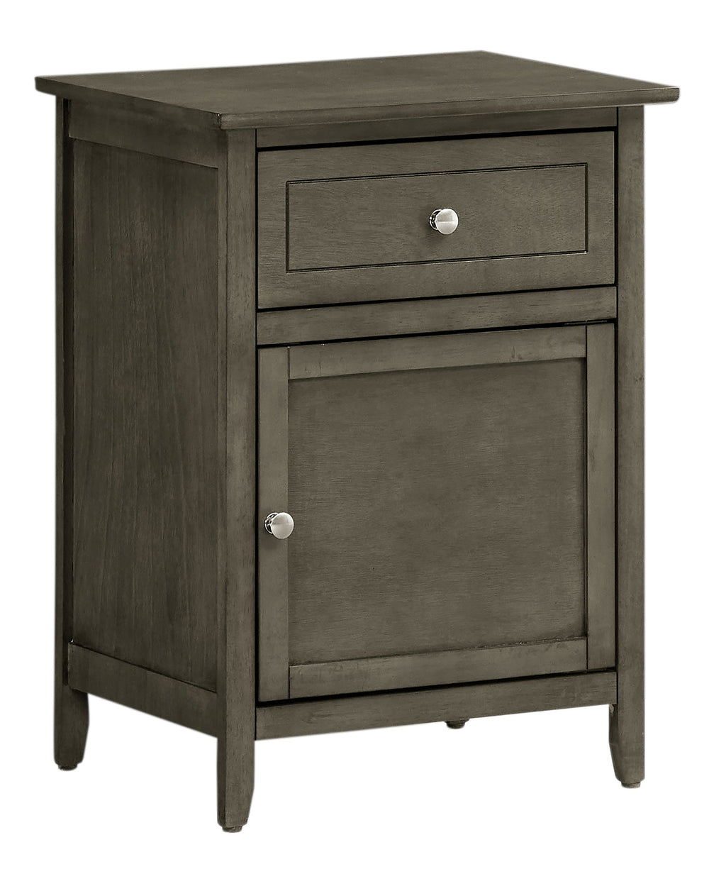 English Elm Chic Transitional Gray Nightstand with Drawer & Door, 25"H x19"W x15"D Sturdy Particleboard Finish B078108031