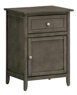 English Elm Chic Transitional Gray Nightstand with Drawer & Door, 25"H x19"W x15"D Sturdy Particleboard Finish B078108031