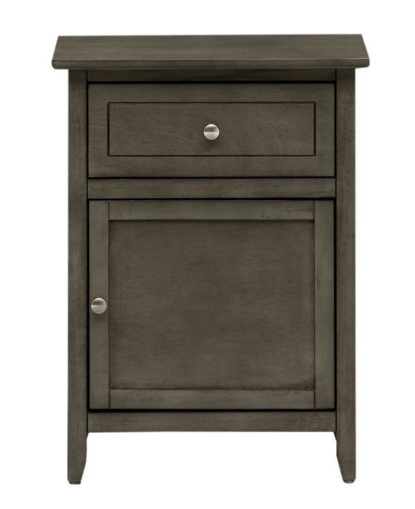 English Elm Chic Transitional Gray Nightstand with Drawer & Door, 25"H x19"W x15"D Sturdy Particleboard Finish B078108031