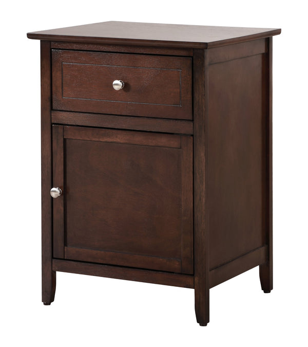 English Elm Izzy Cappuccino 1-Drawer 1-Door Nightstand – Fully Assembled, Wood Veneer, Dovetail Drawer, Nickel Hardware B078112165