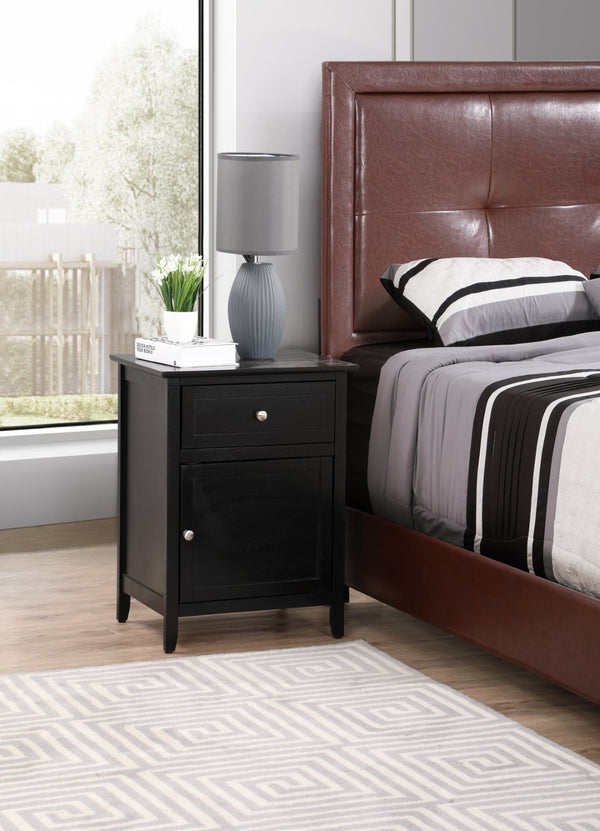 English Elm Stylish Black Nightstand With Versatile Storage - Perfect For Compact Spaces & Modern Bedrooms! B078112166-GIGA