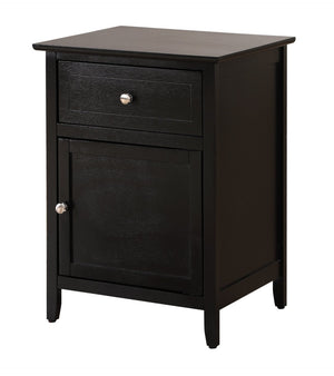 English Elm Stylish Black Nightstand With Versatile Storage - Perfect For Compact Spaces & Modern Bedrooms! B078112166-GIGA