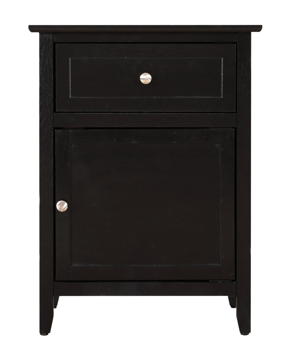 English Elm Stylish Black Nightstand With Versatile Storage - Perfect For Compact Spaces & Modern Bedrooms! B078112166-GIGA