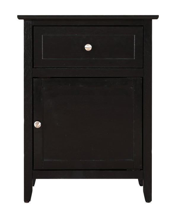 English Elm Stylish Black Nightstand With Versatile Storage - Perfect For Compact Spaces & Modern Bedrooms! B078112166-GIGA