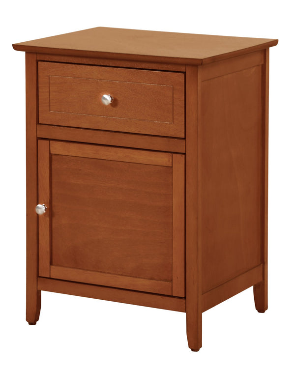 English Elm Charming Transitional Nightstand with Three Spacious Drawers, Durable Particleboard, Versatile Accent Piece Oak 28 L x 22 W x 18 H B078112167