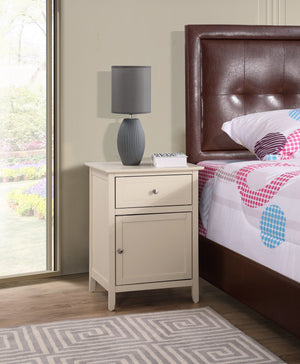 English Elm Charming Transitional Nightstand with Three Spacious Drawers, Durable Particleboard, Versatile Accent Piece Beige 28 L x 22 W x 18 H B078112168