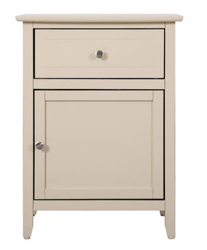 English Elm Charming Transitional Nightstand with Three Spacious Drawers, Durable Particleboard, Versatile Accent Piece Beige 28 L x 22 W x 18 H B078112168