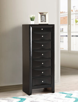 English Elm Glory Marilla G1500-LC 7-Drawer Lingerie Chest Black - Dovetailed Drawers, Real Wood Veneer Finish B078112177