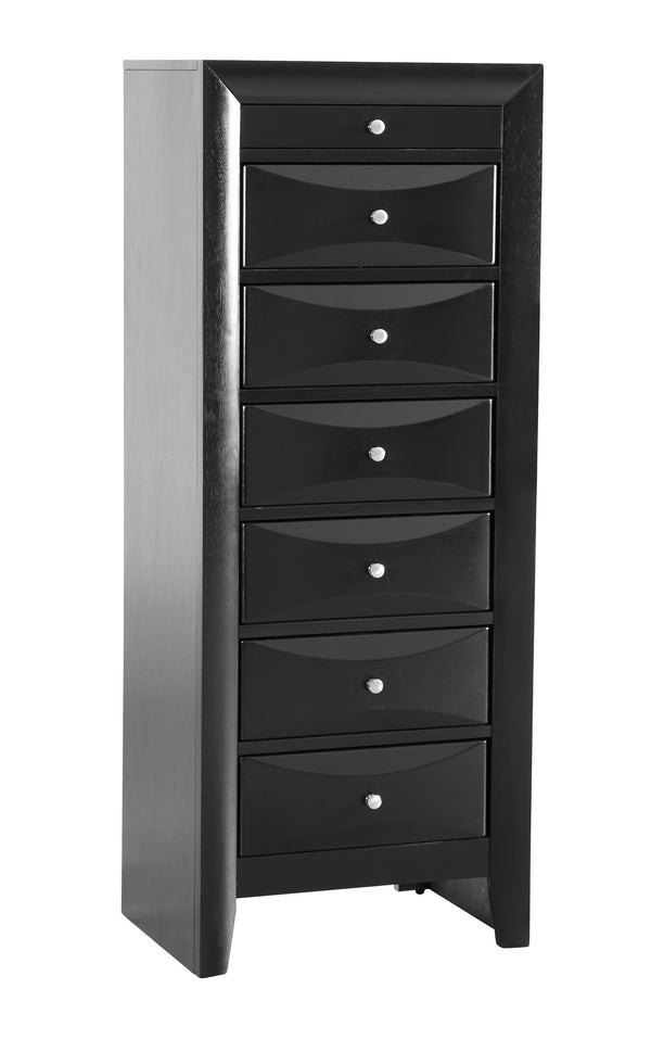 English Elm Glory Marilla G1500-LC 7-Drawer Lingerie Chest Black - Dovetailed Drawers, Real Wood Veneer Finish B078112177