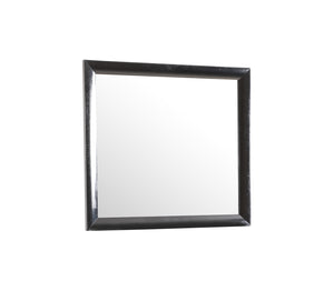 English Elm Marilla Black Wall Mirror 39"x35" with Low-Distortion Glass, Wood Veneer Frame for Modern Homes B078112178