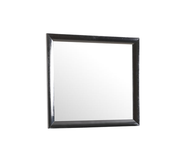 English Elm Marilla Black Wall Mirror 39"x35" with Low-Distortion Glass, Wood Veneer Frame for Modern Homes B078112178