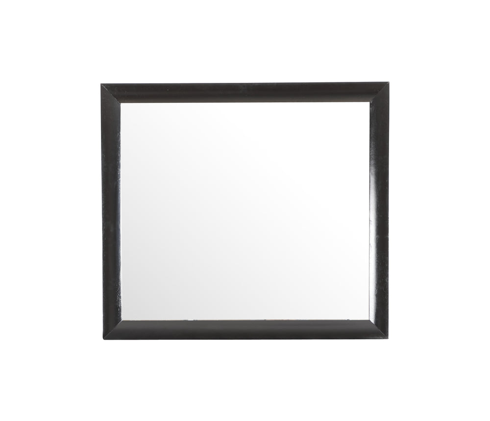English Elm Marilla Black Wall Mirror 39"x35" with Low-Distortion Glass, Wood Veneer Frame for Modern Homes B078112178