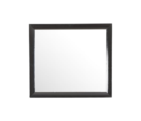 English Elm Marilla Black Wall Mirror 39"x35" with Low-Distortion Glass, Wood Veneer Frame for Modern Homes B078112178