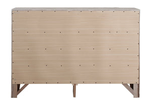 English Elm Marilla Modern G1503-D Dresser with Beveled Molded Resin Fronts, Dovetailed Drawers, Fully Assembled Champagne 43 L x 61 W x 19 H B078108035