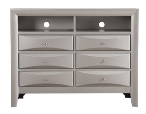 English Elm Marilla Modern G1503-TV2 Media Chest with Dovetailed Drawers and Real Wood Veneer Finish Champagne 40 L x 48 W x 19 H B078118241